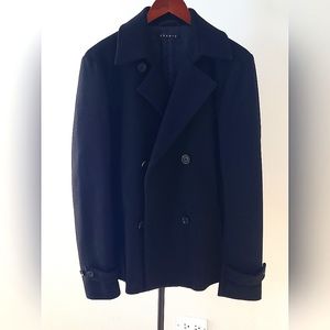 Theory Men's Black Wool Cashmere Peacoat (M)